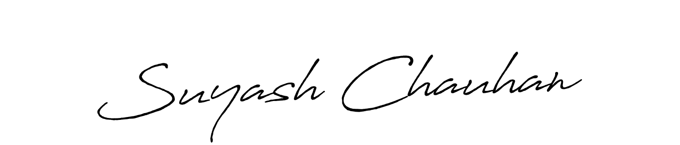 Make a beautiful signature design for name Suyash Chauhan. With this signature (Antro_Vectra_Bolder) style, you can create a handwritten signature for free. Suyash Chauhan signature style 7 images and pictures png