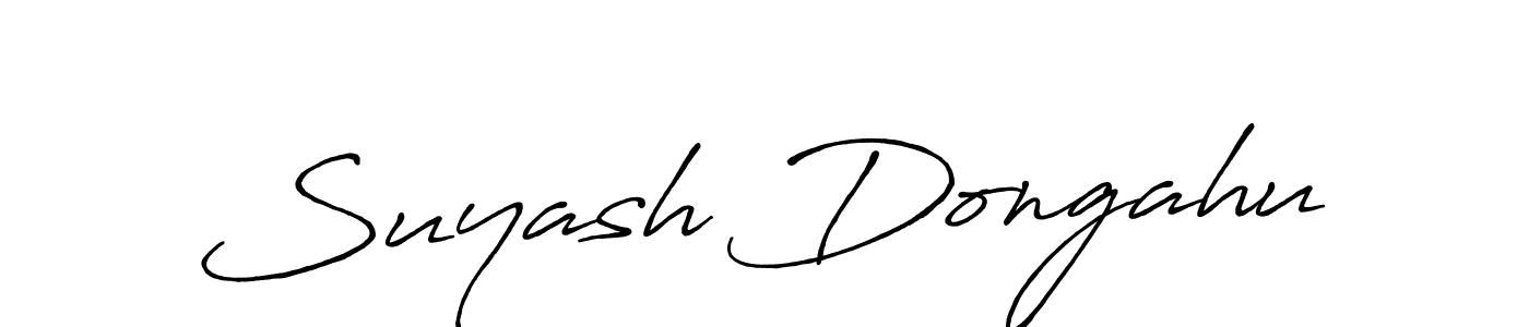 Make a beautiful signature design for name Suyash Dongahu. With this signature (Antro_Vectra_Bolder) style, you can create a handwritten signature for free. Suyash Dongahu signature style 7 images and pictures png