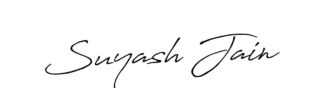Use a signature maker to create a handwritten signature online. With this signature software, you can design (Antro_Vectra_Bolder) your own signature for name Suyash Jain. Suyash Jain signature style 7 images and pictures png