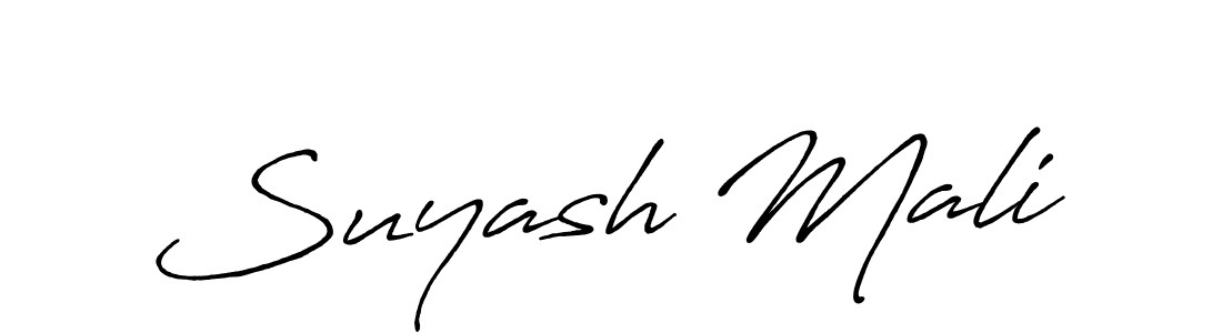 Make a beautiful signature design for name Suyash Mali. With this signature (Antro_Vectra_Bolder) style, you can create a handwritten signature for free. Suyash Mali signature style 7 images and pictures png