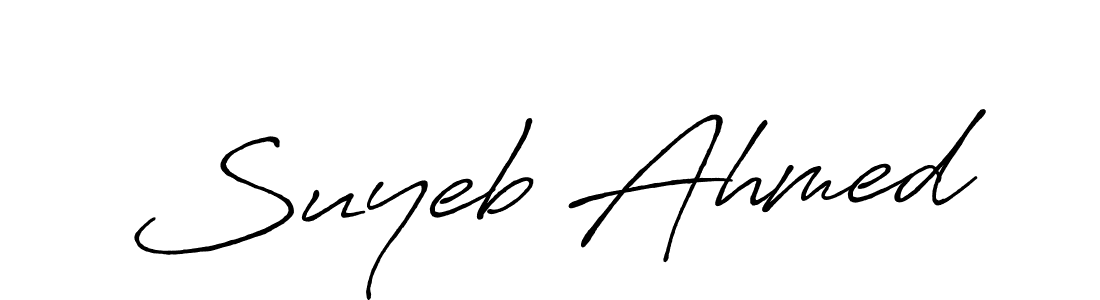 Suyeb Ahmed stylish signature style. Best Handwritten Sign (Antro_Vectra_Bolder) for my name. Handwritten Signature Collection Ideas for my name Suyeb Ahmed. Suyeb Ahmed signature style 7 images and pictures png