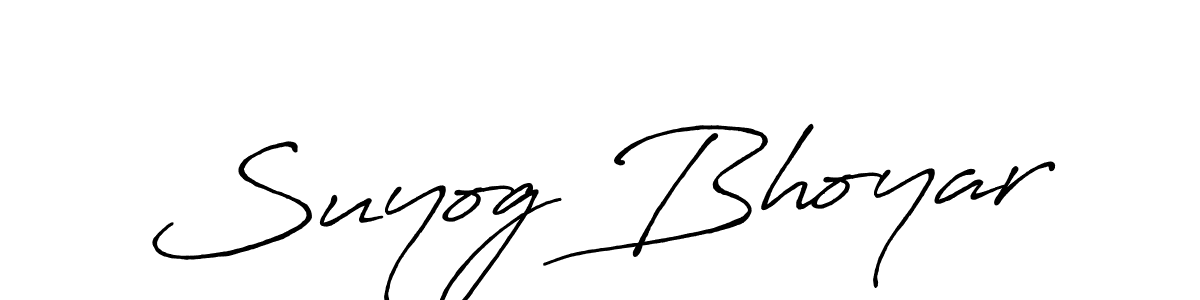 Make a beautiful signature design for name Suyog Bhoyar. With this signature (Antro_Vectra_Bolder) style, you can create a handwritten signature for free. Suyog Bhoyar signature style 7 images and pictures png