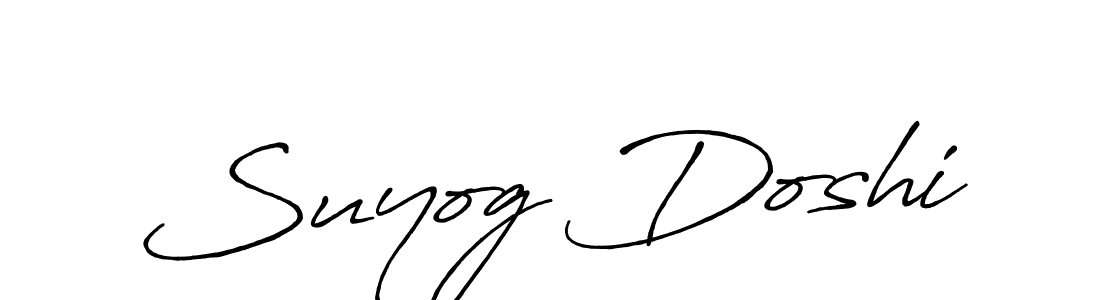 Make a beautiful signature design for name Suyog Doshi. With this signature (Antro_Vectra_Bolder) style, you can create a handwritten signature for free. Suyog Doshi signature style 7 images and pictures png