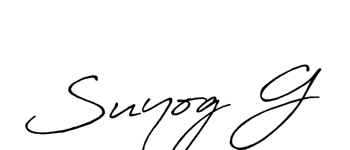 It looks lik you need a new signature style for name Suyog G. Design unique handwritten (Antro_Vectra_Bolder) signature with our free signature maker in just a few clicks. Suyog G signature style 7 images and pictures png