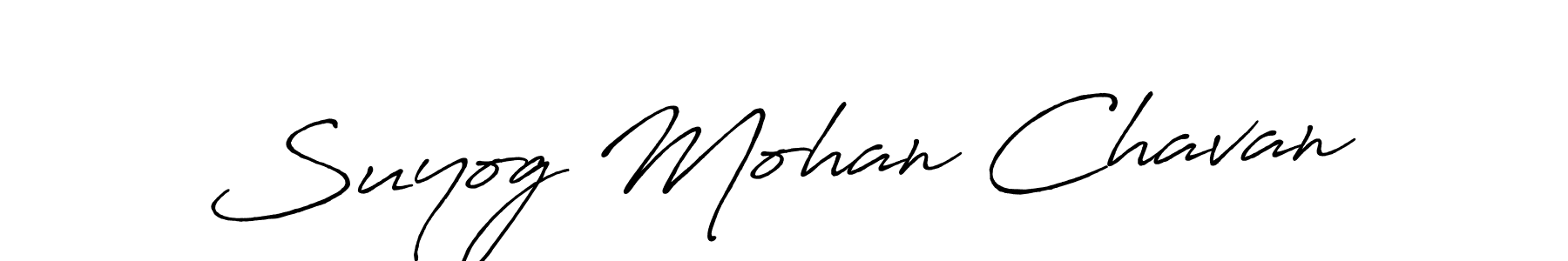 Make a beautiful signature design for name Suyog Mohan Chavan. With this signature (Antro_Vectra_Bolder) style, you can create a handwritten signature for free. Suyog Mohan Chavan signature style 7 images and pictures png