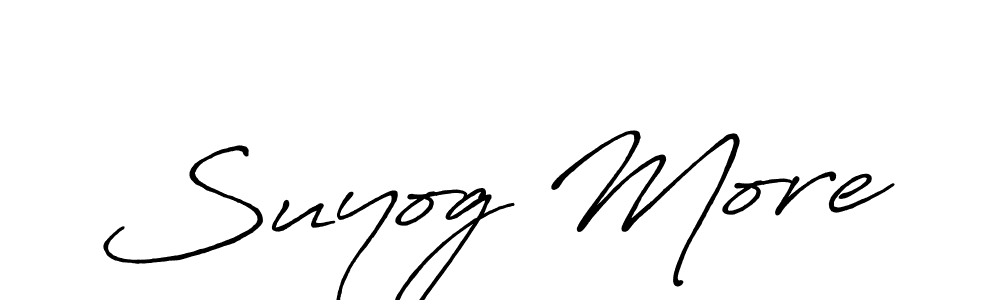 Make a beautiful signature design for name Suyog More. With this signature (Antro_Vectra_Bolder) style, you can create a handwritten signature for free. Suyog More signature style 7 images and pictures png