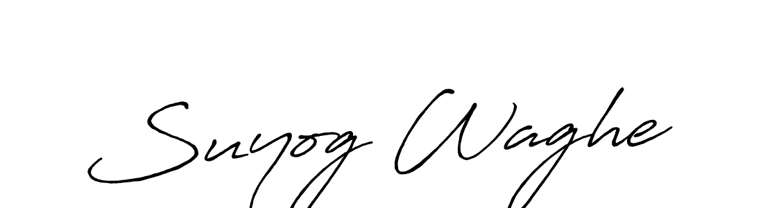 Create a beautiful signature design for name Suyog Waghe. With this signature (Antro_Vectra_Bolder) fonts, you can make a handwritten signature for free. Suyog Waghe signature style 7 images and pictures png