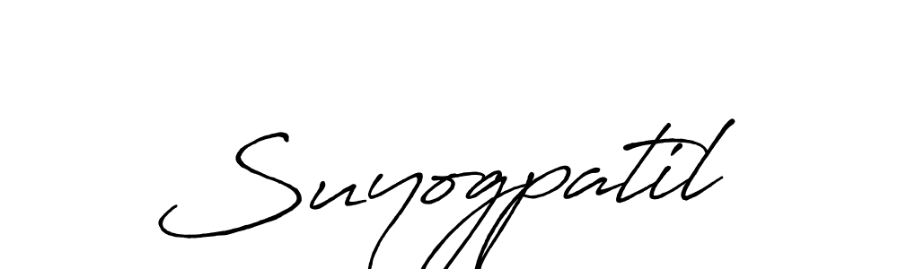 How to make Suyogpatil name signature. Use Antro_Vectra_Bolder style for creating short signs online. This is the latest handwritten sign. Suyogpatil signature style 7 images and pictures png