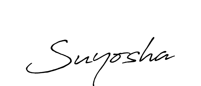 Make a beautiful signature design for name Suyosha. With this signature (Antro_Vectra_Bolder) style, you can create a handwritten signature for free. Suyosha signature style 7 images and pictures png