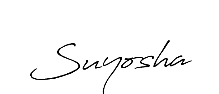 Make a beautiful signature design for name Suyosha. With this signature (Antro_Vectra_Bolder) style, you can create a handwritten signature for free. Suyosha signature style 7 images and pictures png