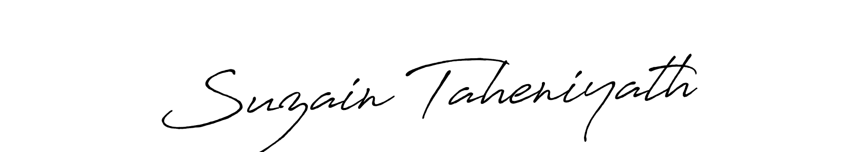 Make a short Suzain Taheniyath signature style. Manage your documents anywhere anytime using Antro_Vectra_Bolder. Create and add eSignatures, submit forms, share and send files easily. Suzain Taheniyath signature style 7 images and pictures png