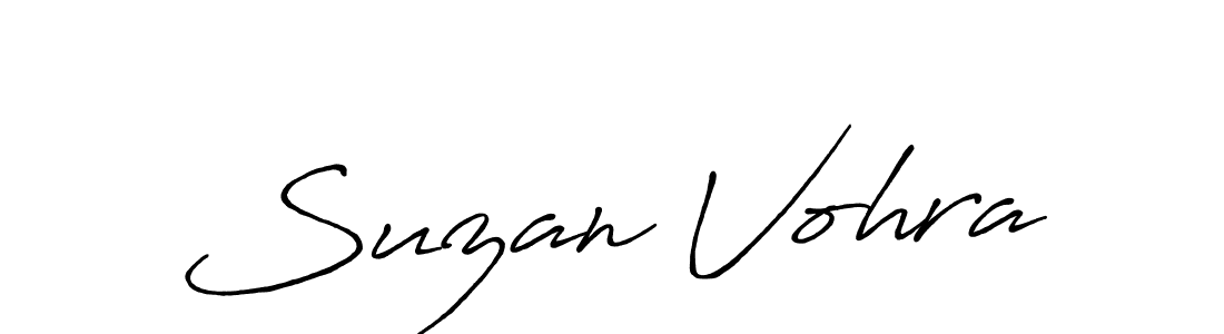Make a beautiful signature design for name Suzan Vohra. With this signature (Antro_Vectra_Bolder) style, you can create a handwritten signature for free. Suzan Vohra signature style 7 images and pictures png