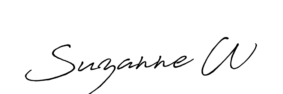 How to make Suzanne W signature? Antro_Vectra_Bolder is a professional autograph style. Create handwritten signature for Suzanne W name. Suzanne W signature style 7 images and pictures png