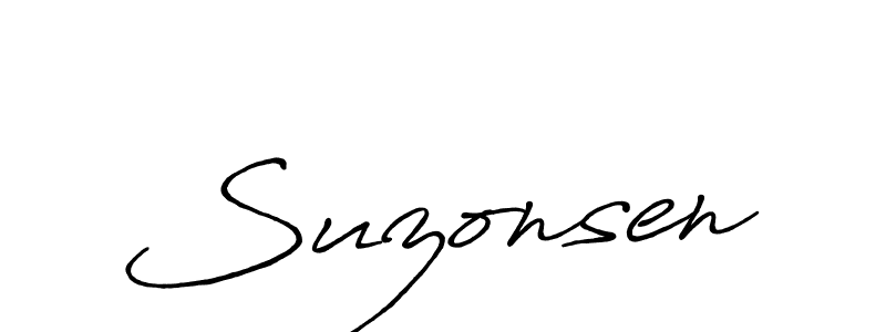 The best way (Antro_Vectra_Bolder) to make a short signature is to pick only two or three words in your name. The name Suzonsen include a total of six letters. For converting this name. Suzonsen signature style 7 images and pictures png