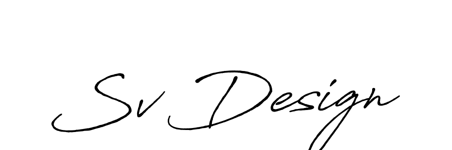 How to make Sv Design signature? Antro_Vectra_Bolder is a professional autograph style. Create handwritten signature for Sv Design name. Sv Design signature style 7 images and pictures png