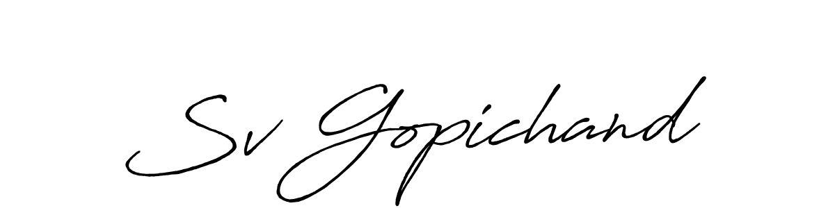 Make a beautiful signature design for name Sv Gopichand. With this signature (Antro_Vectra_Bolder) style, you can create a handwritten signature for free. Sv Gopichand signature style 7 images and pictures png