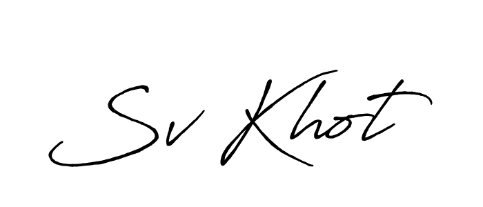 Sv Khot stylish signature style. Best Handwritten Sign (Antro_Vectra_Bolder) for my name. Handwritten Signature Collection Ideas for my name Sv Khot. Sv Khot signature style 7 images and pictures png