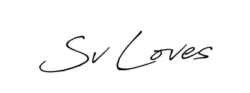 Antro_Vectra_Bolder is a professional signature style that is perfect for those who want to add a touch of class to their signature. It is also a great choice for those who want to make their signature more unique. Get Sv Loves name to fancy signature for free. Sv Loves signature style 7 images and pictures png