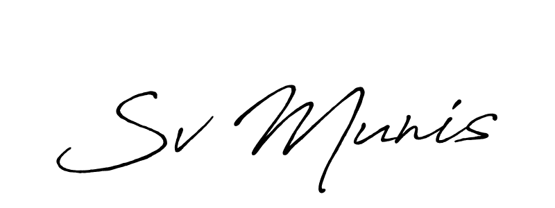 It looks lik you need a new signature style for name Sv Munis. Design unique handwritten (Antro_Vectra_Bolder) signature with our free signature maker in just a few clicks. Sv Munis signature style 7 images and pictures png