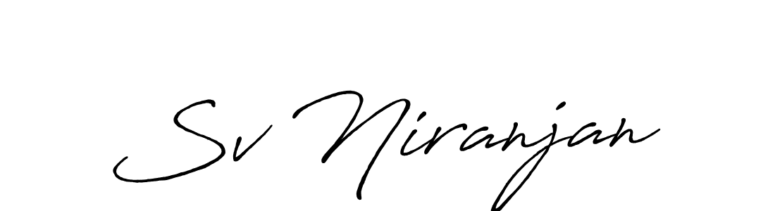 The best way (Antro_Vectra_Bolder) to make a short signature is to pick only two or three words in your name. The name Sv Niranjan include a total of six letters. For converting this name. Sv Niranjan signature style 7 images and pictures png