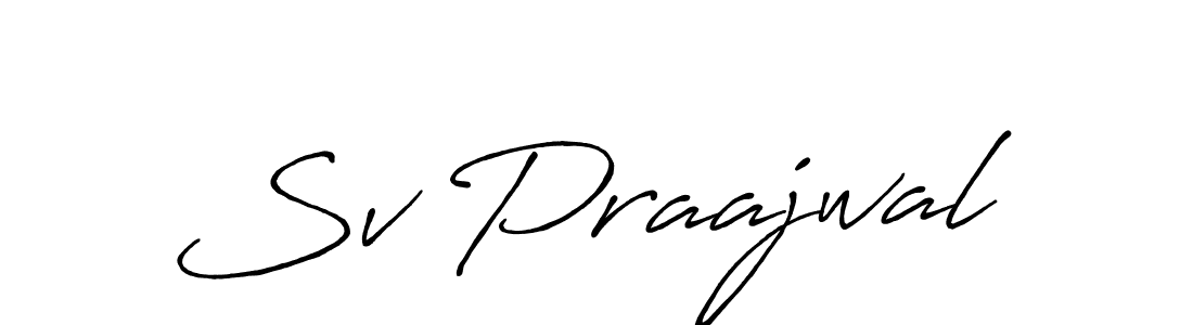 Sv Praajwal stylish signature style. Best Handwritten Sign (Antro_Vectra_Bolder) for my name. Handwritten Signature Collection Ideas for my name Sv Praajwal. Sv Praajwal signature style 7 images and pictures png