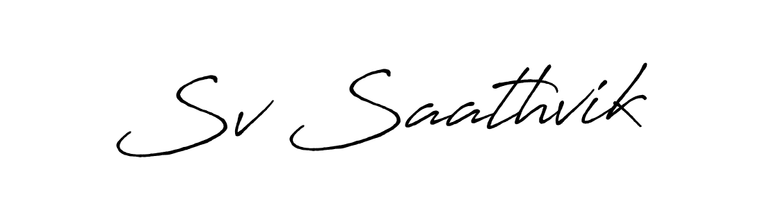 Also we have Sv Saathvik name is the best signature style. Create professional handwritten signature collection using Antro_Vectra_Bolder autograph style. Sv Saathvik signature style 7 images and pictures png