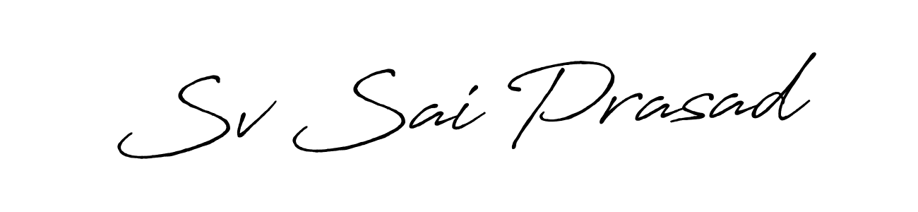 It looks lik you need a new signature style for name Sv Sai Prasad. Design unique handwritten (Antro_Vectra_Bolder) signature with our free signature maker in just a few clicks. Sv Sai Prasad signature style 7 images and pictures png