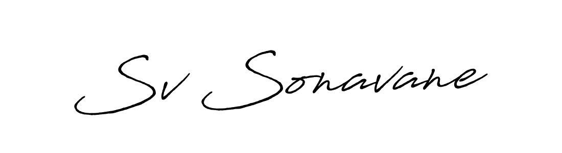 How to make Sv Sonavane signature? Antro_Vectra_Bolder is a professional autograph style. Create handwritten signature for Sv Sonavane name. Sv Sonavane signature style 7 images and pictures png