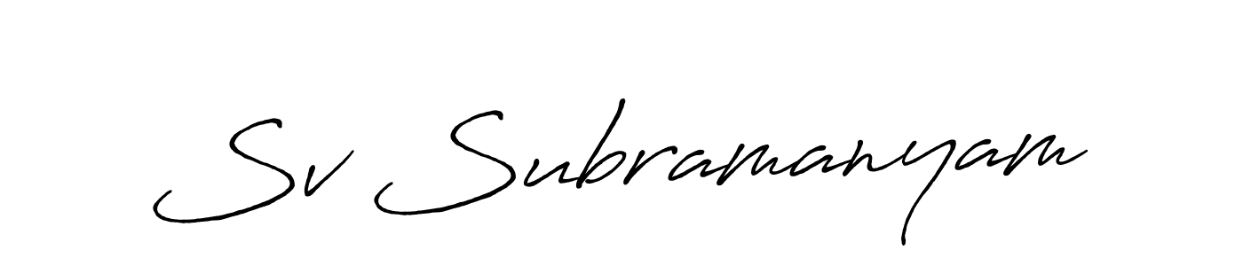 Also we have Sv Subramanyam name is the best signature style. Create professional handwritten signature collection using Antro_Vectra_Bolder autograph style. Sv Subramanyam signature style 7 images and pictures png