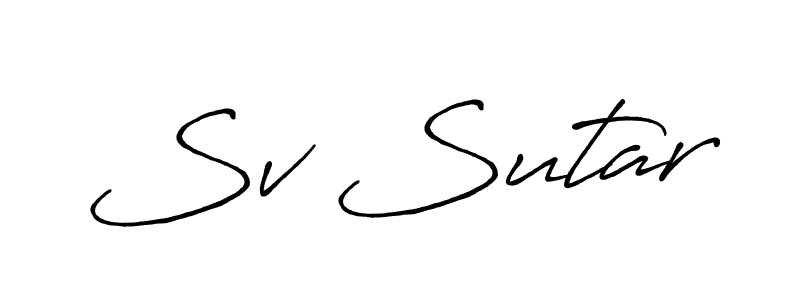 Antro_Vectra_Bolder is a professional signature style that is perfect for those who want to add a touch of class to their signature. It is also a great choice for those who want to make their signature more unique. Get Sv Sutar name to fancy signature for free. Sv Sutar signature style 7 images and pictures png