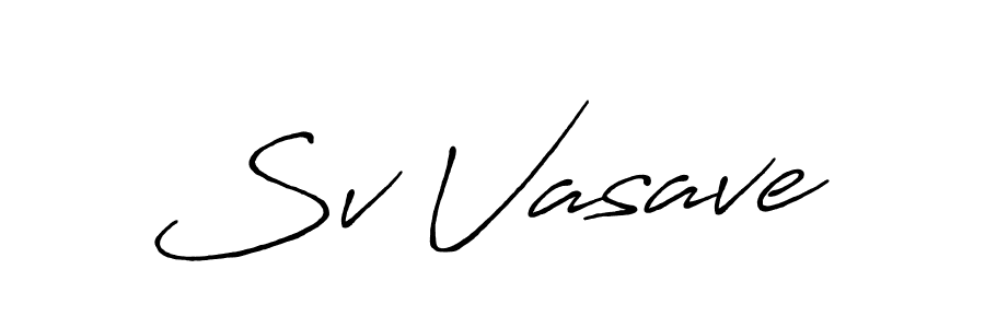 Sv Vasave stylish signature style. Best Handwritten Sign (Antro_Vectra_Bolder) for my name. Handwritten Signature Collection Ideas for my name Sv Vasave. Sv Vasave signature style 7 images and pictures png