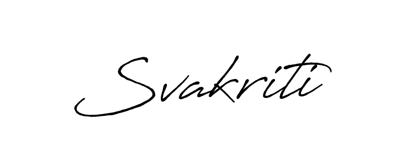 How to make Svakriti name signature. Use Antro_Vectra_Bolder style for creating short signs online. This is the latest handwritten sign. Svakriti signature style 7 images and pictures png