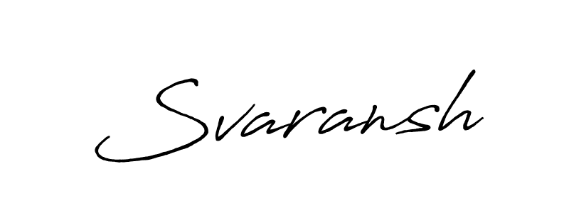 Use a signature maker to create a handwritten signature online. With this signature software, you can design (Antro_Vectra_Bolder) your own signature for name Svaransh. Svaransh signature style 7 images and pictures png