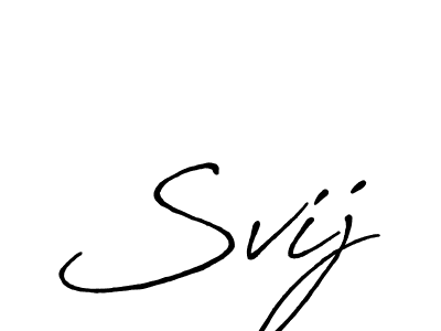 How to make Svij name signature. Use Antro_Vectra_Bolder style for creating short signs online. This is the latest handwritten sign. Svij signature style 7 images and pictures png