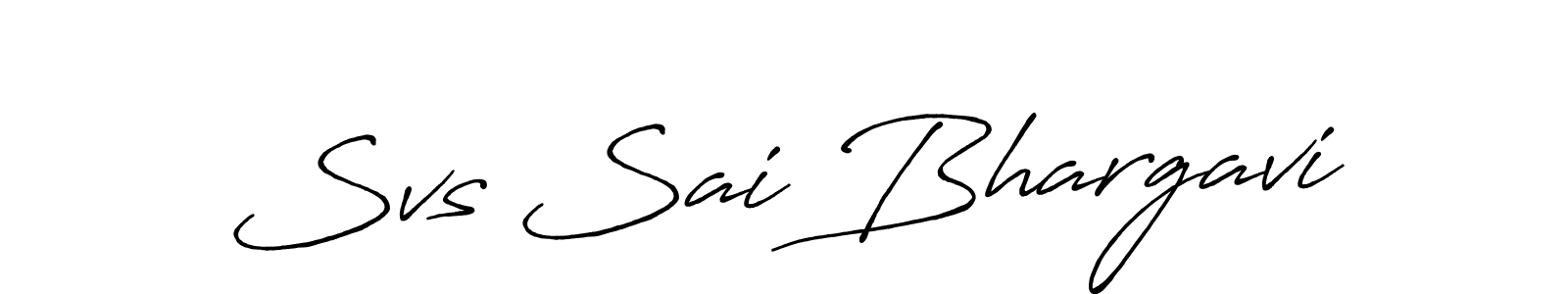 How to make Svs Sai Bhargavi name signature. Use Antro_Vectra_Bolder style for creating short signs online. This is the latest handwritten sign. Svs Sai Bhargavi signature style 7 images and pictures png