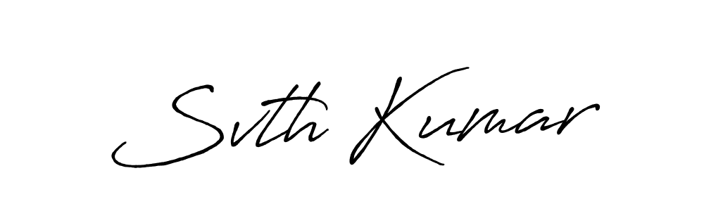 Similarly Antro_Vectra_Bolder is the best handwritten signature design. Signature creator online .You can use it as an online autograph creator for name Svth Kumar. Svth Kumar signature style 7 images and pictures png