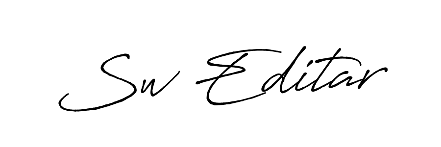 How to make Sw Editar name signature. Use Antro_Vectra_Bolder style for creating short signs online. This is the latest handwritten sign. Sw Editar signature style 7 images and pictures png
