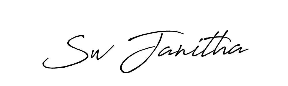 Use a signature maker to create a handwritten signature online. With this signature software, you can design (Antro_Vectra_Bolder) your own signature for name Sw Janitha. Sw Janitha signature style 7 images and pictures png