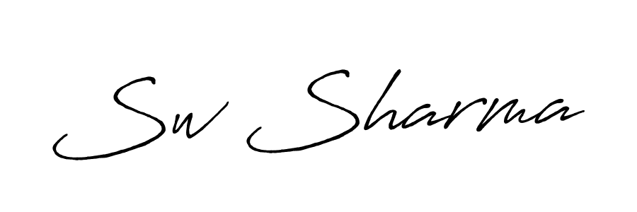 Create a beautiful signature design for name Sw Sharma. With this signature (Antro_Vectra_Bolder) fonts, you can make a handwritten signature for free. Sw Sharma signature style 7 images and pictures png