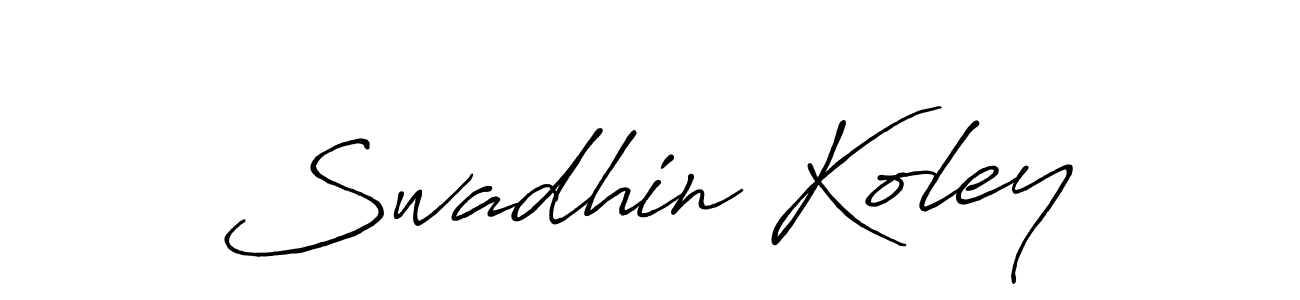 How to make Swadhin Koley name signature. Use Antro_Vectra_Bolder style for creating short signs online. This is the latest handwritten sign. Swadhin Koley signature style 7 images and pictures png