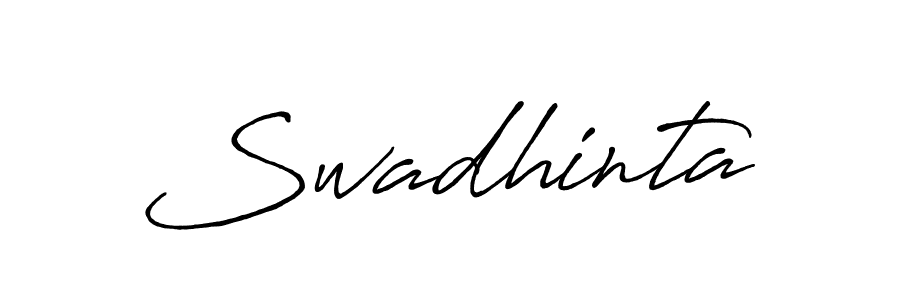 Make a beautiful signature design for name Swadhinta. With this signature (Antro_Vectra_Bolder) style, you can create a handwritten signature for free. Swadhinta signature style 7 images and pictures png