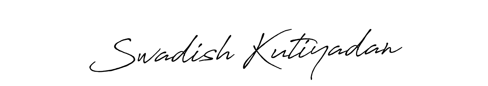You should practise on your own different ways (Antro_Vectra_Bolder) to write your name (Swadish Kutiyadan) in signature. don't let someone else do it for you. Swadish Kutiyadan signature style 7 images and pictures png