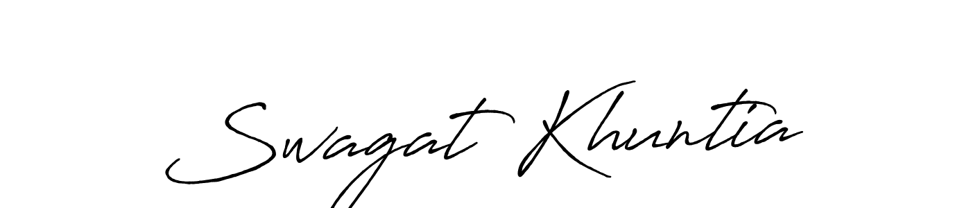 Make a beautiful signature design for name Swagat Khuntia. With this signature (Antro_Vectra_Bolder) style, you can create a handwritten signature for free. Swagat Khuntia signature style 7 images and pictures png