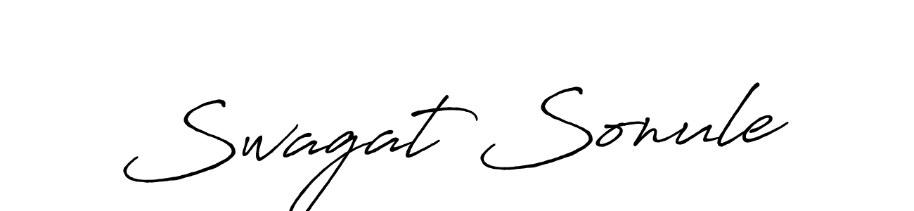 Make a beautiful signature design for name Swagat Sonule. With this signature (Antro_Vectra_Bolder) style, you can create a handwritten signature for free. Swagat Sonule signature style 7 images and pictures png