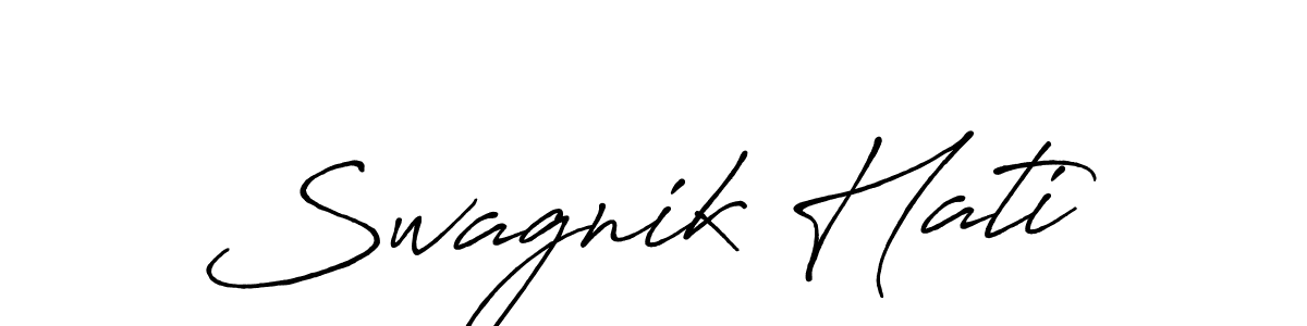 Use a signature maker to create a handwritten signature online. With this signature software, you can design (Antro_Vectra_Bolder) your own signature for name Swagnik Hati. Swagnik Hati signature style 7 images and pictures png