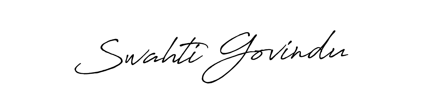 Antro_Vectra_Bolder is a professional signature style that is perfect for those who want to add a touch of class to their signature. It is also a great choice for those who want to make their signature more unique. Get Swahti Govindu name to fancy signature for free. Swahti Govindu signature style 7 images and pictures png