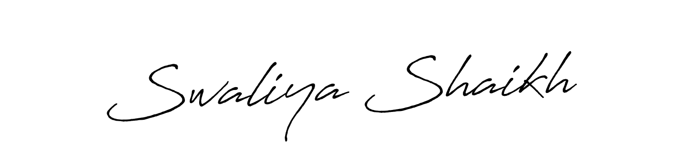 How to make Swaliya Shaikh name signature. Use Antro_Vectra_Bolder style for creating short signs online. This is the latest handwritten sign. Swaliya Shaikh signature style 7 images and pictures png