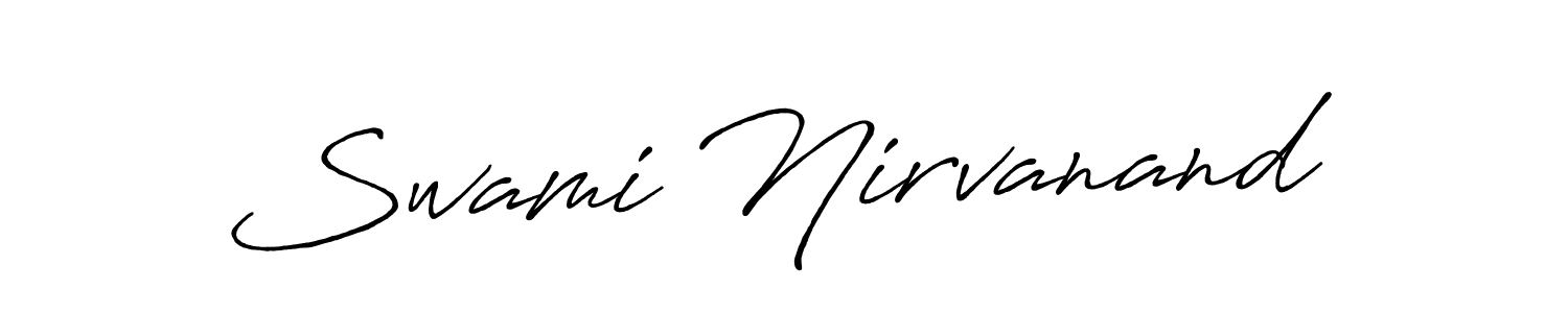 Use a signature maker to create a handwritten signature online. With this signature software, you can design (Antro_Vectra_Bolder) your own signature for name Swami Nirvanand. Swami Nirvanand signature style 7 images and pictures png