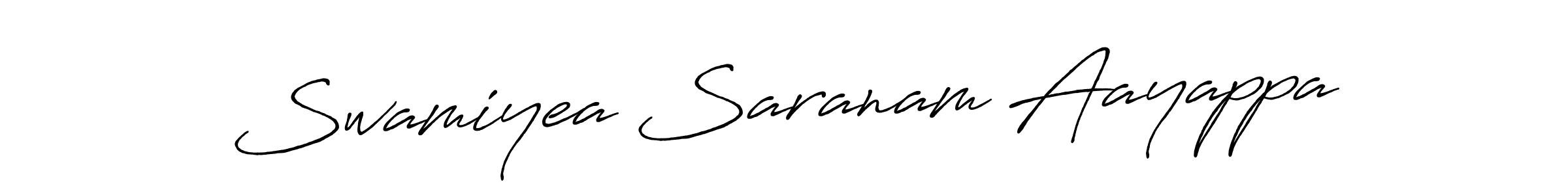 Make a beautiful signature design for name Swamiyea Saranam Aayappa. With this signature (Antro_Vectra_Bolder) style, you can create a handwritten signature for free. Swamiyea Saranam Aayappa signature style 7 images and pictures png