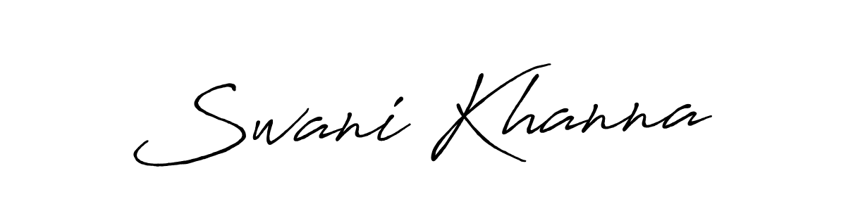 Use a signature maker to create a handwritten signature online. With this signature software, you can design (Antro_Vectra_Bolder) your own signature for name Swani Khanna. Swani Khanna signature style 7 images and pictures png